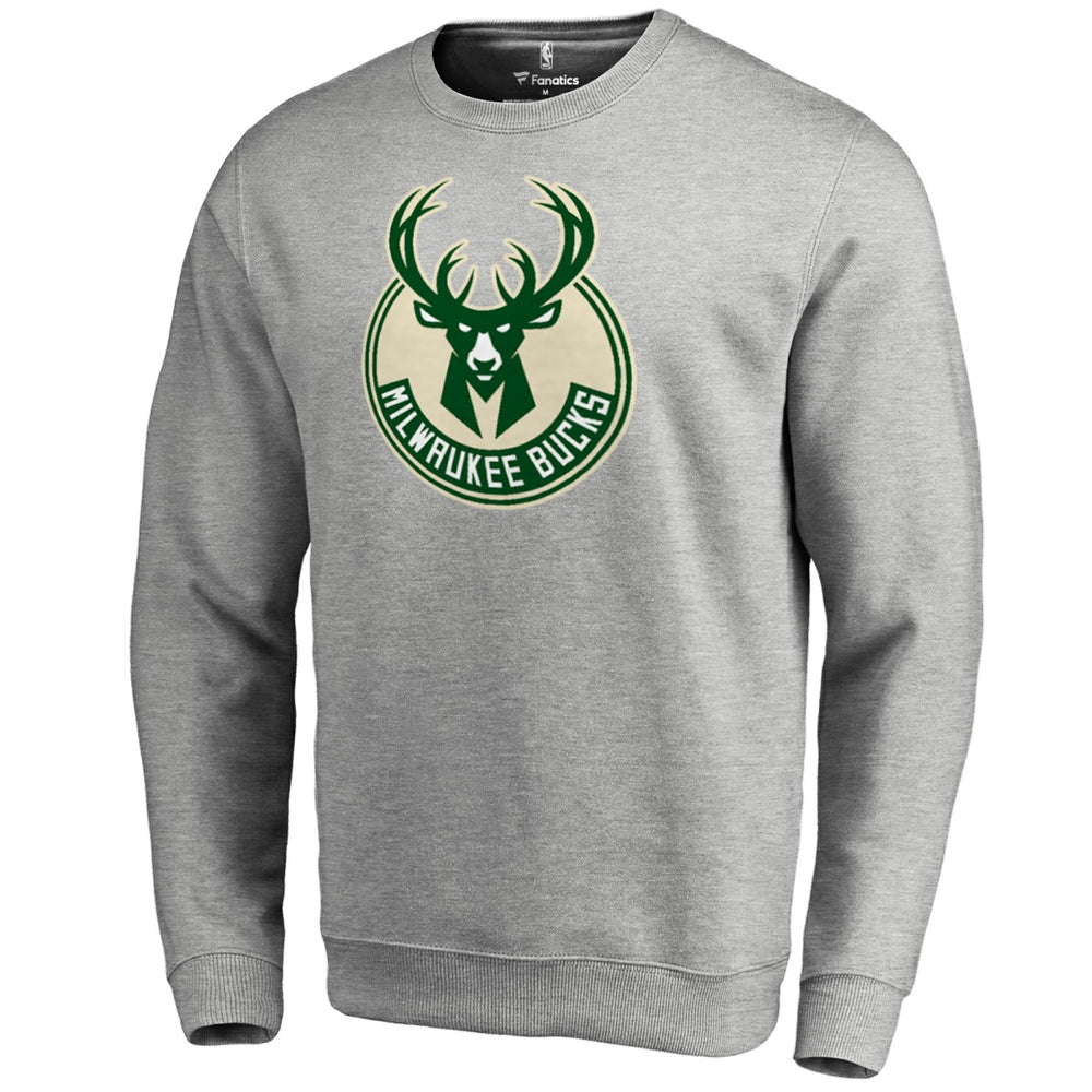 NBA - Milwaukee Bucks Primary Logo Sweatshirt - Heathered Gray