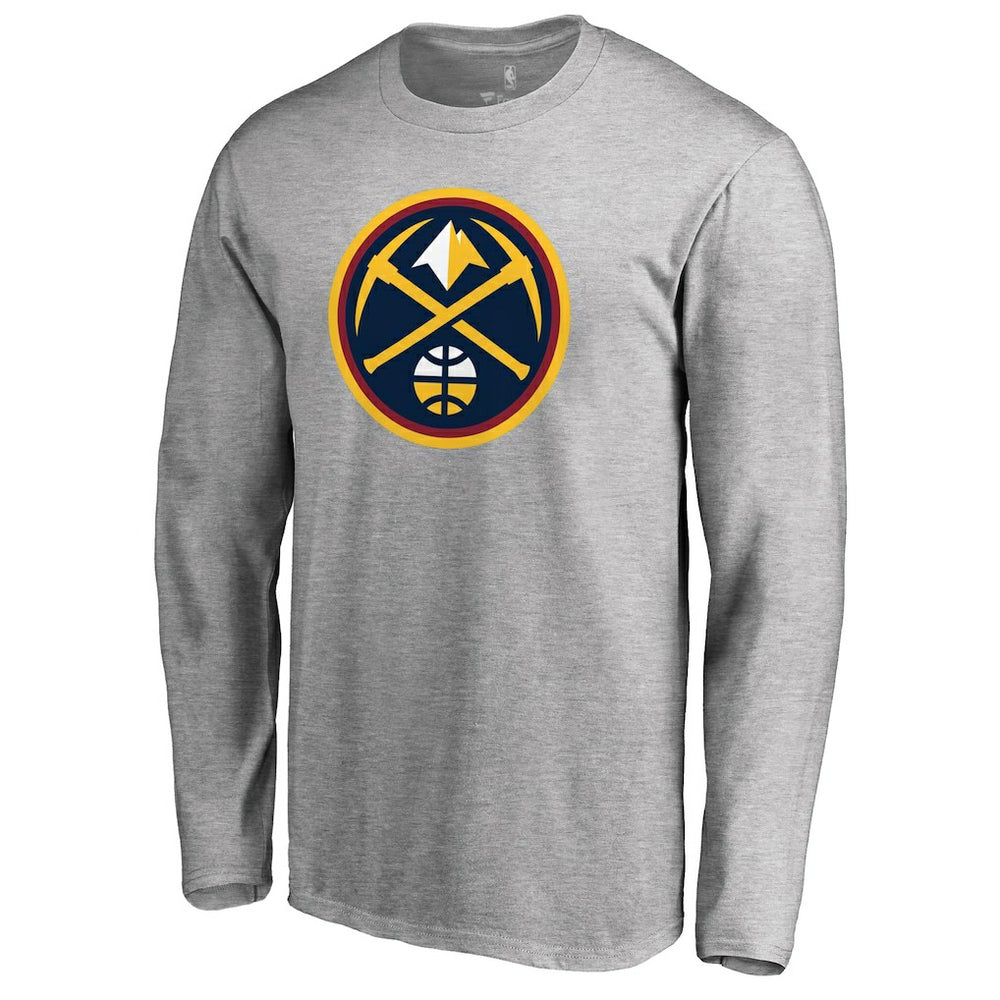NBA - Denver Nuggets Primary Logo Long Sleeve T-Shirt - Heather Gray
