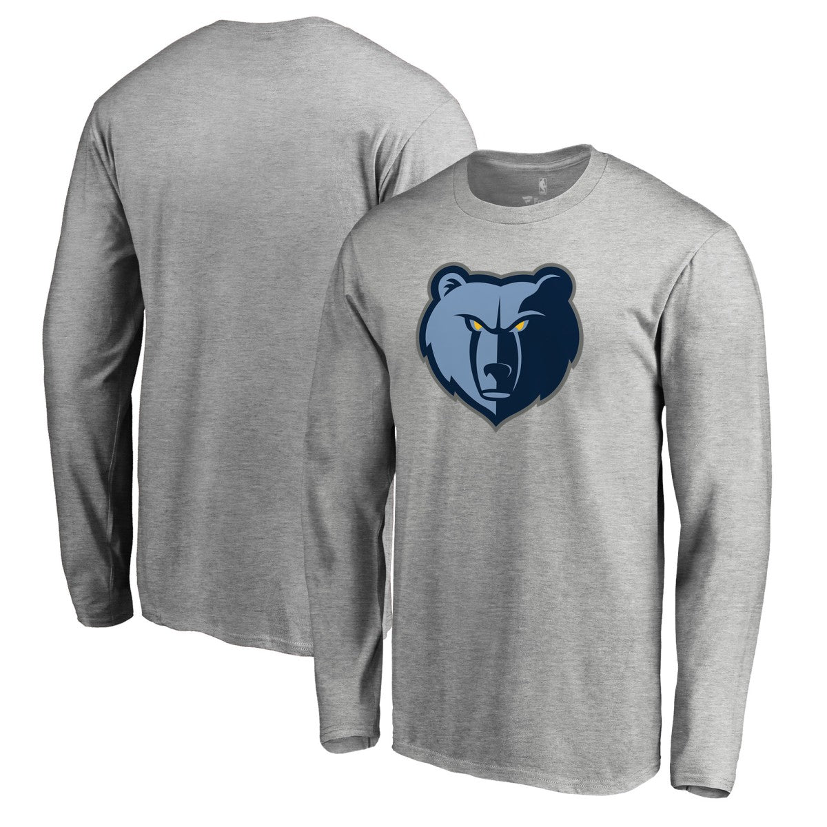 NBA - Memphis Grizzlies Primary Logo Long Sleeve T-Shirt - Heather Gray