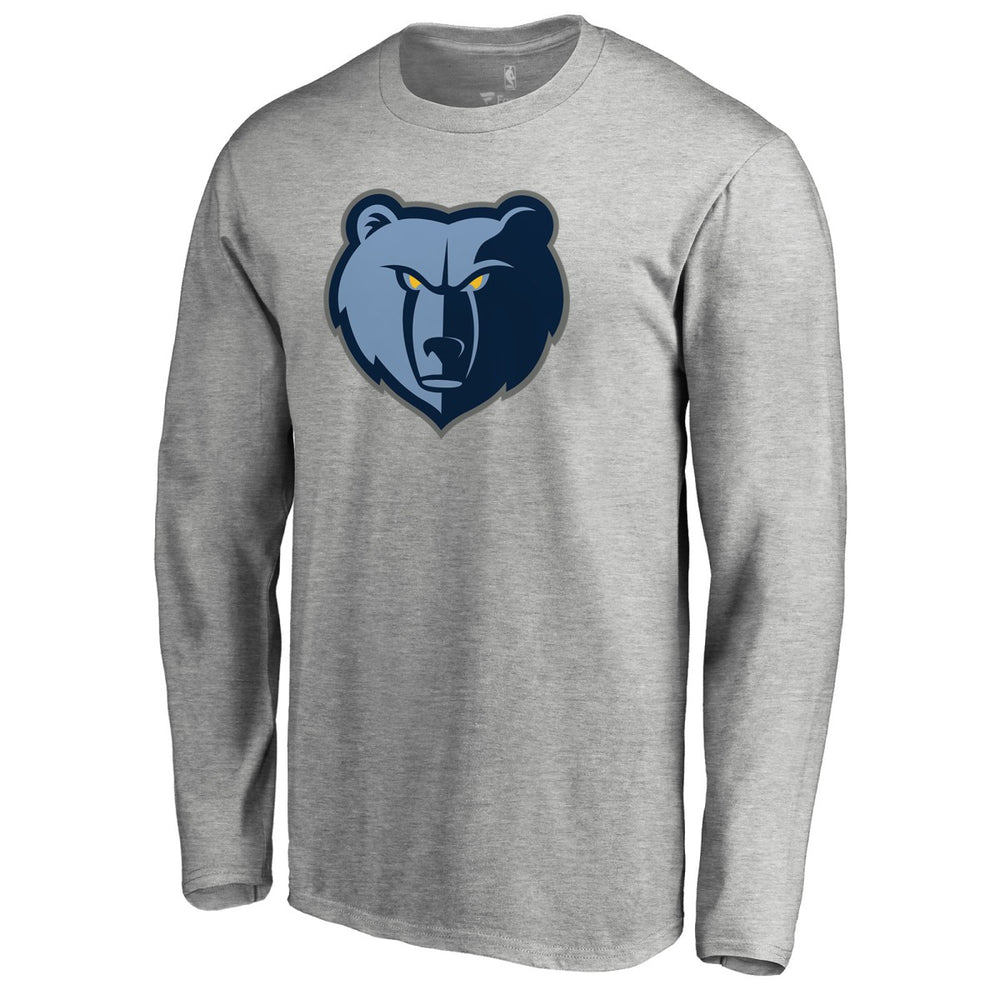 NBA - Memphis Grizzlies Primary Logo Long Sleeve T-Shirt - Heather Gray