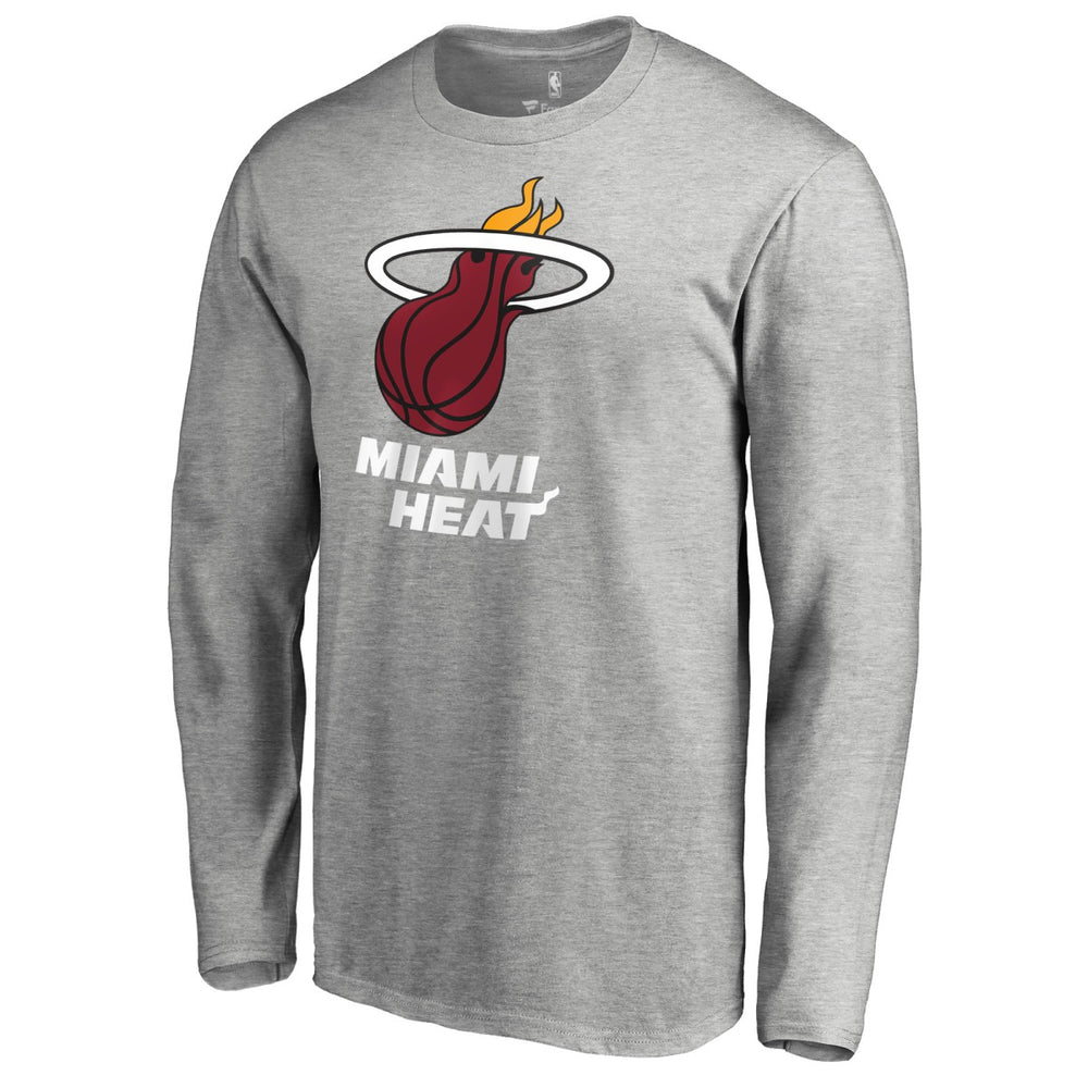 NBA - Miami Heat Primary Logo Long Sleeve T-Shirt - Heather Gray