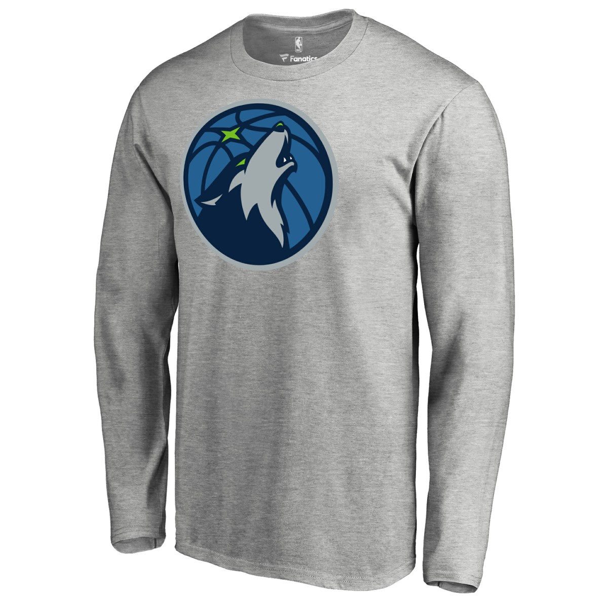 NBA - Minnesota Timberwolves Primary Logo Long Sleeve T-Shirt - Heather Gray
