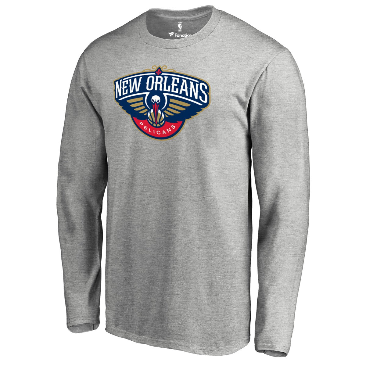 NBA - New Orleans Pelicans Primary Logo Long Sleeve T-Shirt - Heather Gray