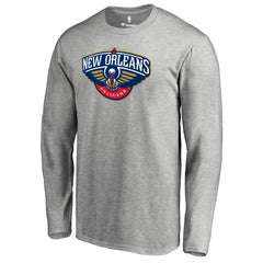 NBA - New Orleans Pelicans Primary Logo Long Sleeve T-Shirt - Heather Gray