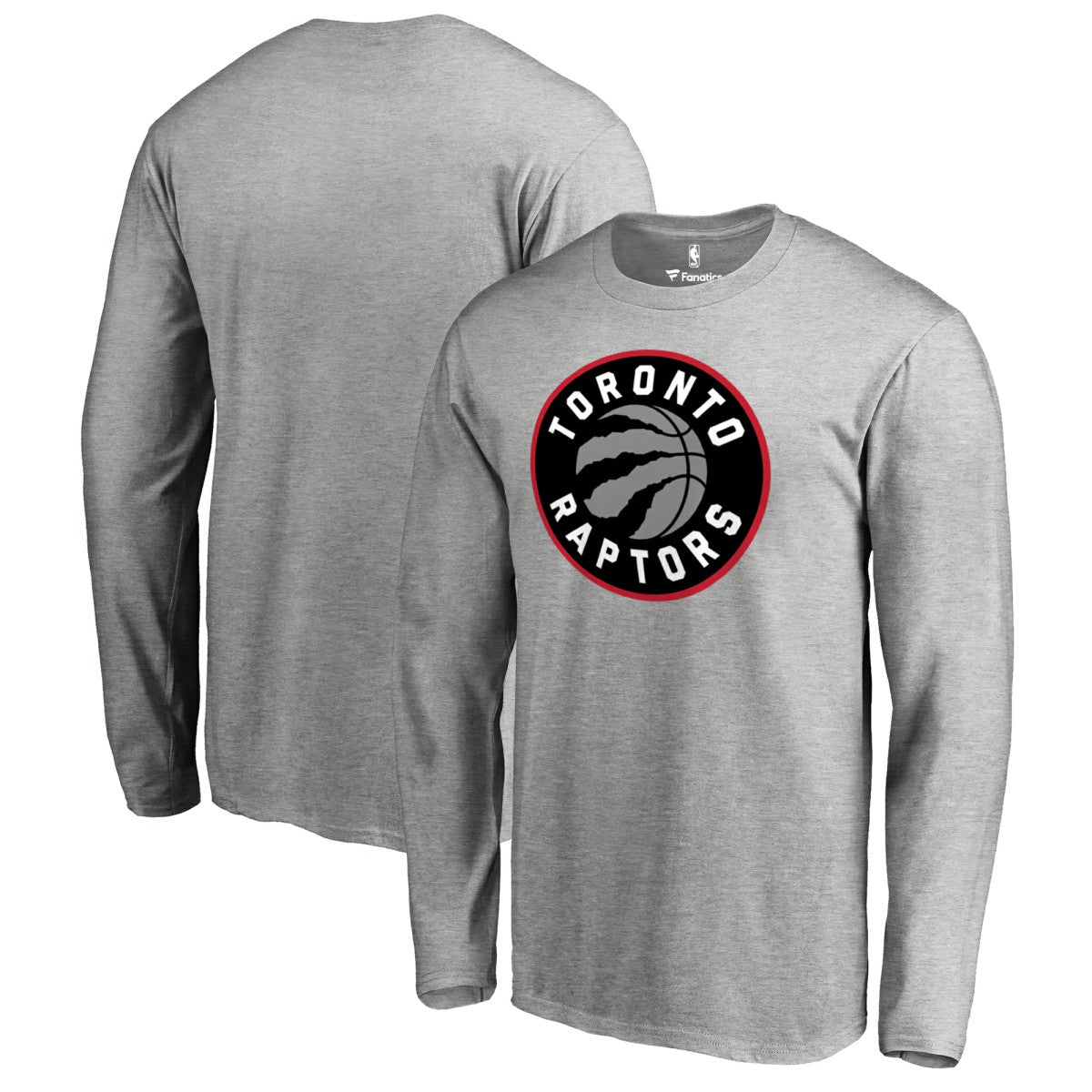 NBA - Toronto Raptors Primary Logo Long Sleeve T-Shirt - Heather Gray