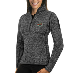 Minnesota Wild - Antigua Women's Fortune Half-Zip Sweatshirt Charcoal