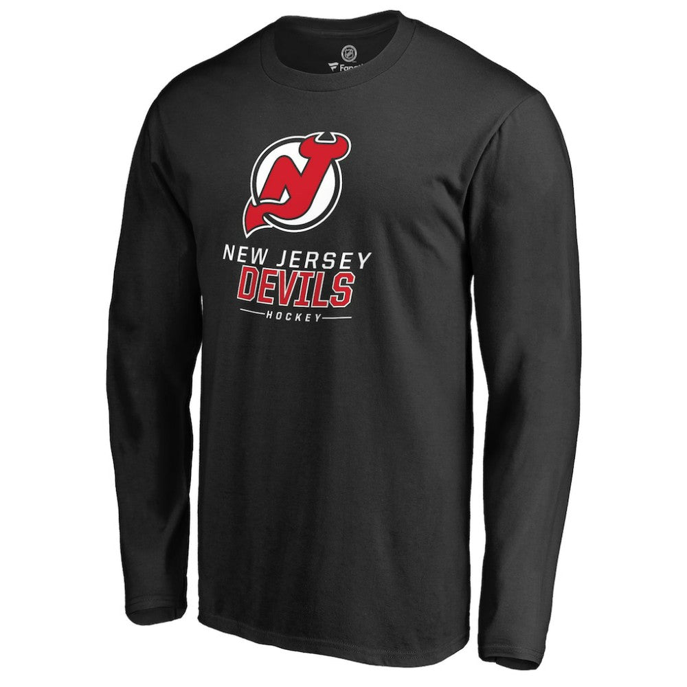 New Jersey Devils - Team Lockup Long Sleeve T-Shirt Black