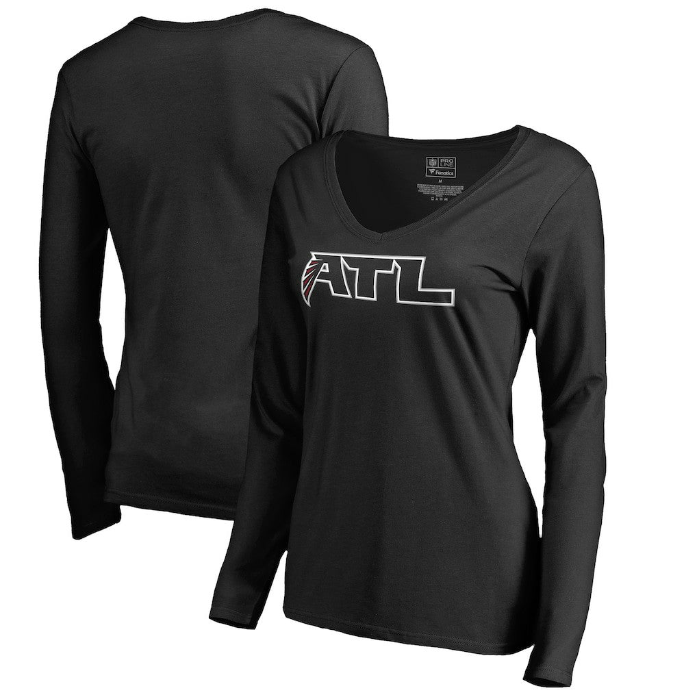 Atlanta Falcons Women's Alternate Logo Long Sleeve T-Shirt Black - NFL