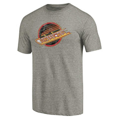 Vancouver Canucks - Throwback Logo 1985-1986 Tri-Blend T-Shirt Ash