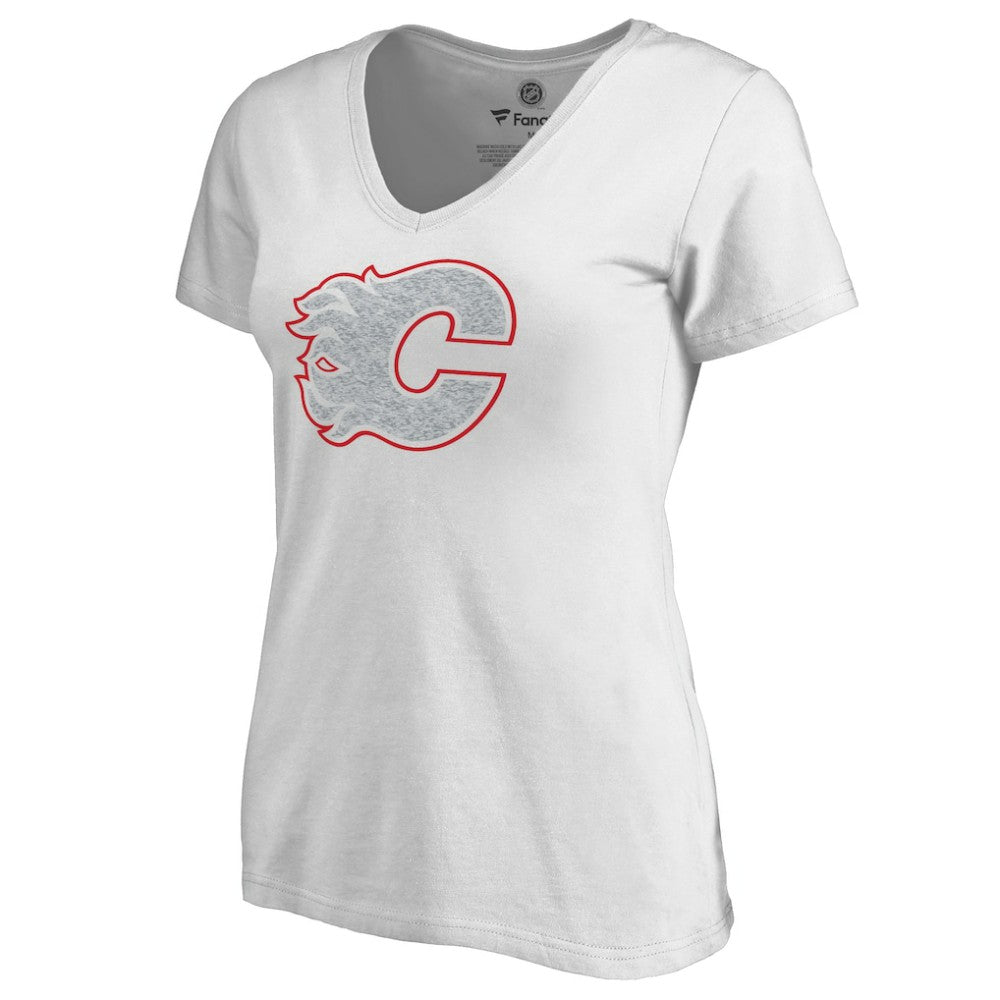 Calgary Flames - Women's Whiteout V-Neck T-Shirt White