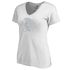 Chicago Blackhawks Women's Whiteout V-Neck T-Shirt White
