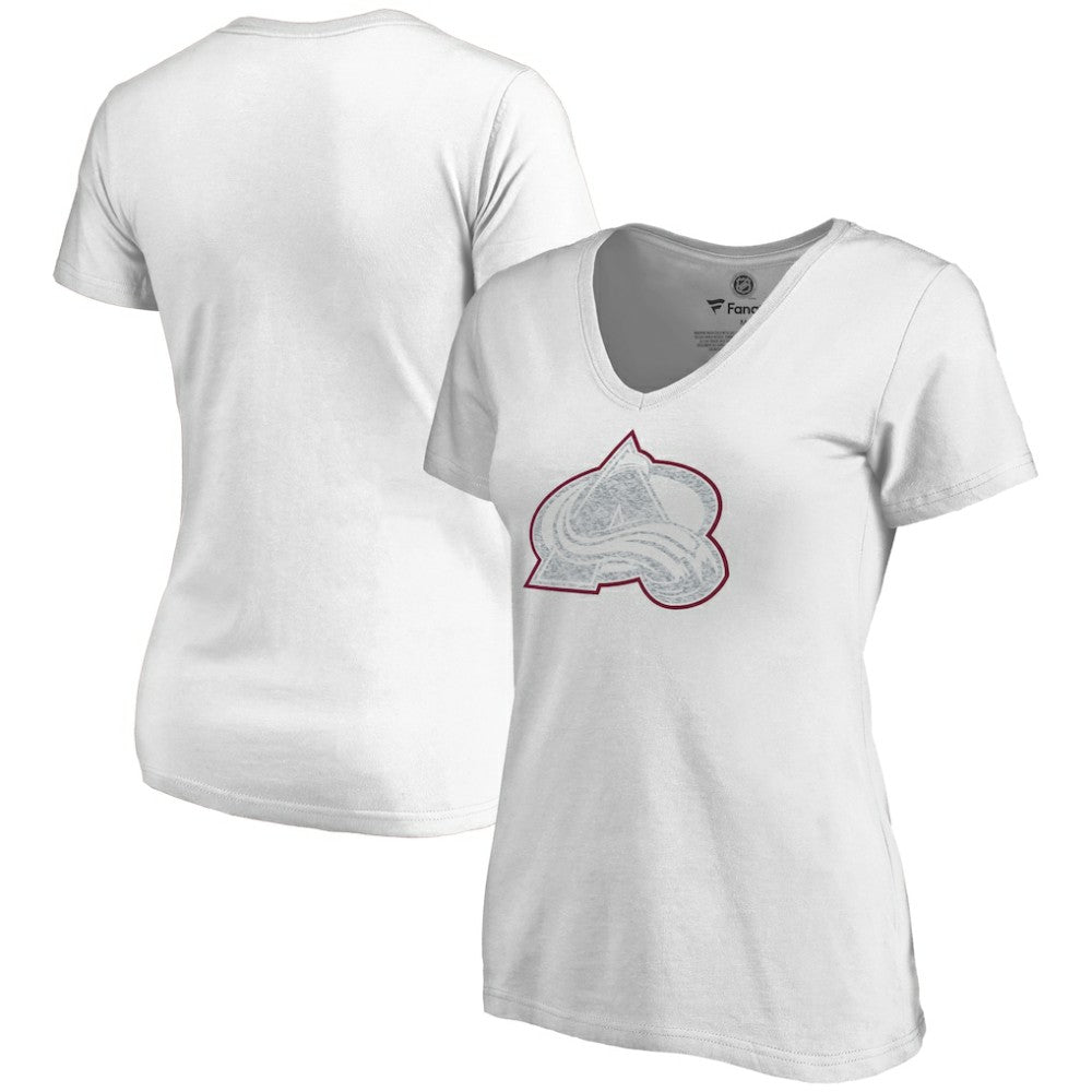 Colorado Avalanche - Women's Whiteout V-Neck T-Shirt White