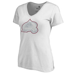 Colorado Avalanche - Women's Whiteout V-Neck T-Shirt White