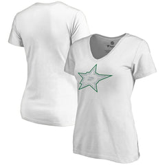 Dallas Stars - Women's Whiteout V-Neck T-Shirt White
