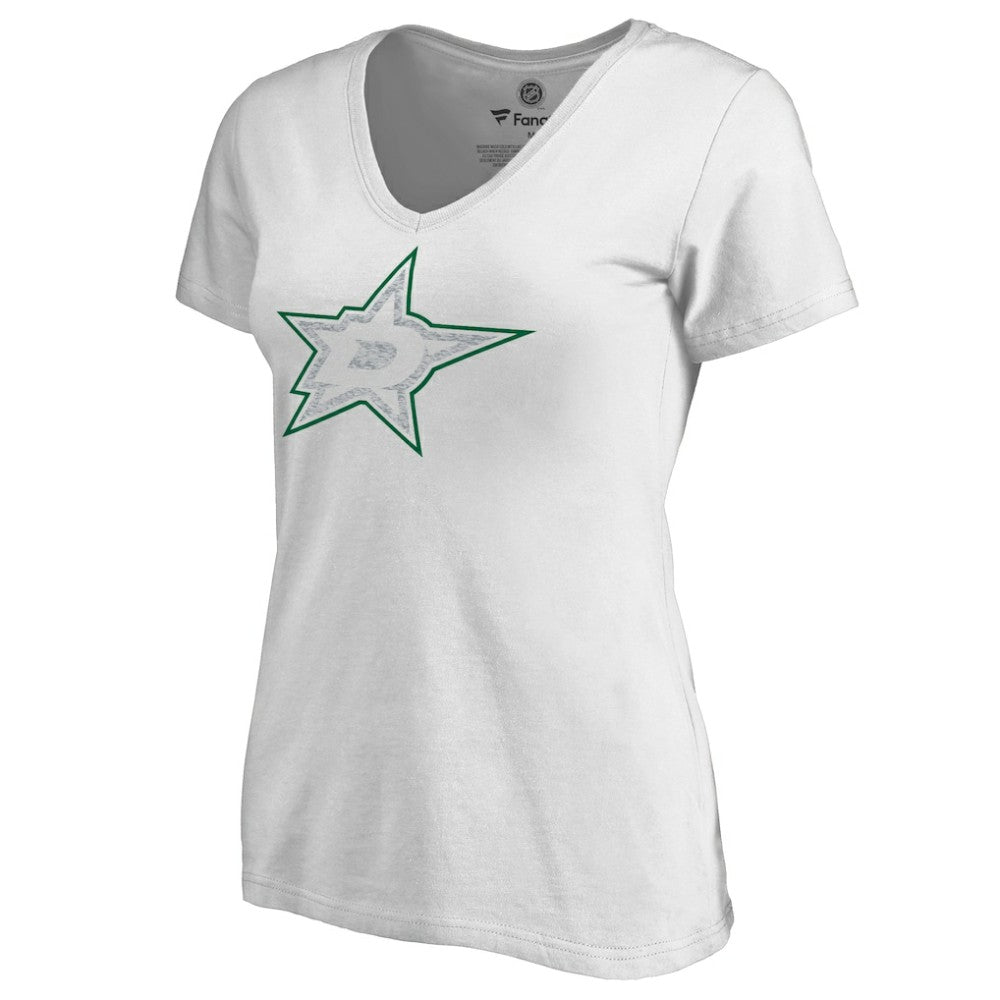 Dallas Stars - Women's Whiteout V-Neck T-Shirt White