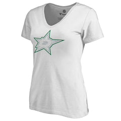 Dallas Stars - Women's Whiteout V-Neck T-Shirt White