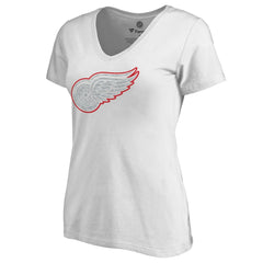 Detroit Red Wings - Women's Whiteout V-Neck T-Shirt White