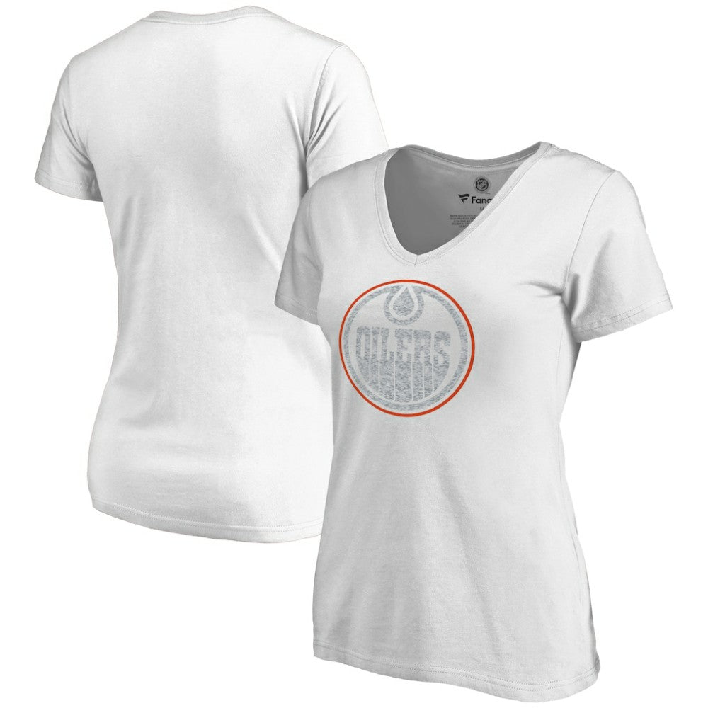 Edmonton Oilers - Women's Whiteout V-Neck T-Shirt White