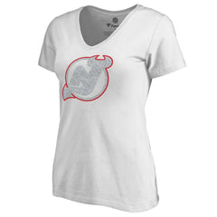 New Jersey Devils - Women's Whiteout V-Neck T-Shirt White