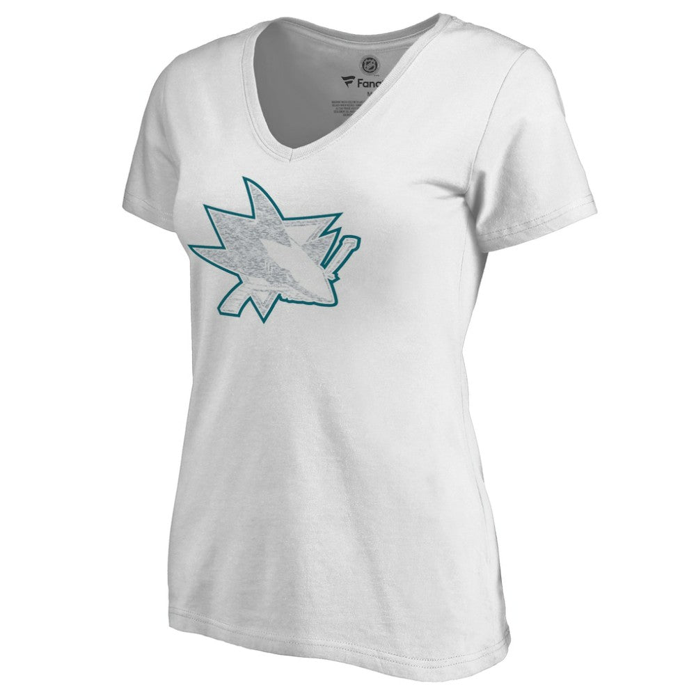 San Jose Sharks - Women's Whiteout V-Neck T-Shirt White