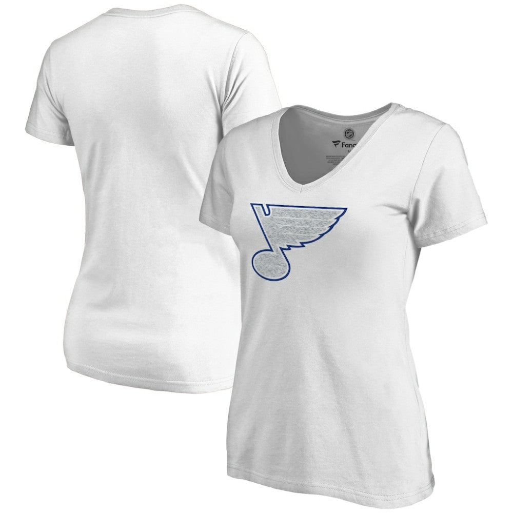 St. Louis Blues - Women's Whiteout V-Neck T-Shirt White