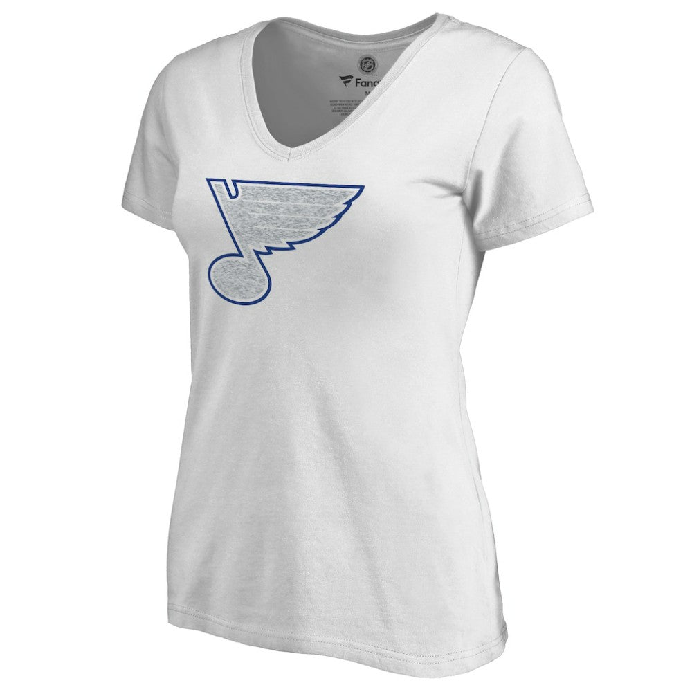St. Louis Blues - Women's Whiteout V-Neck T-Shirt White