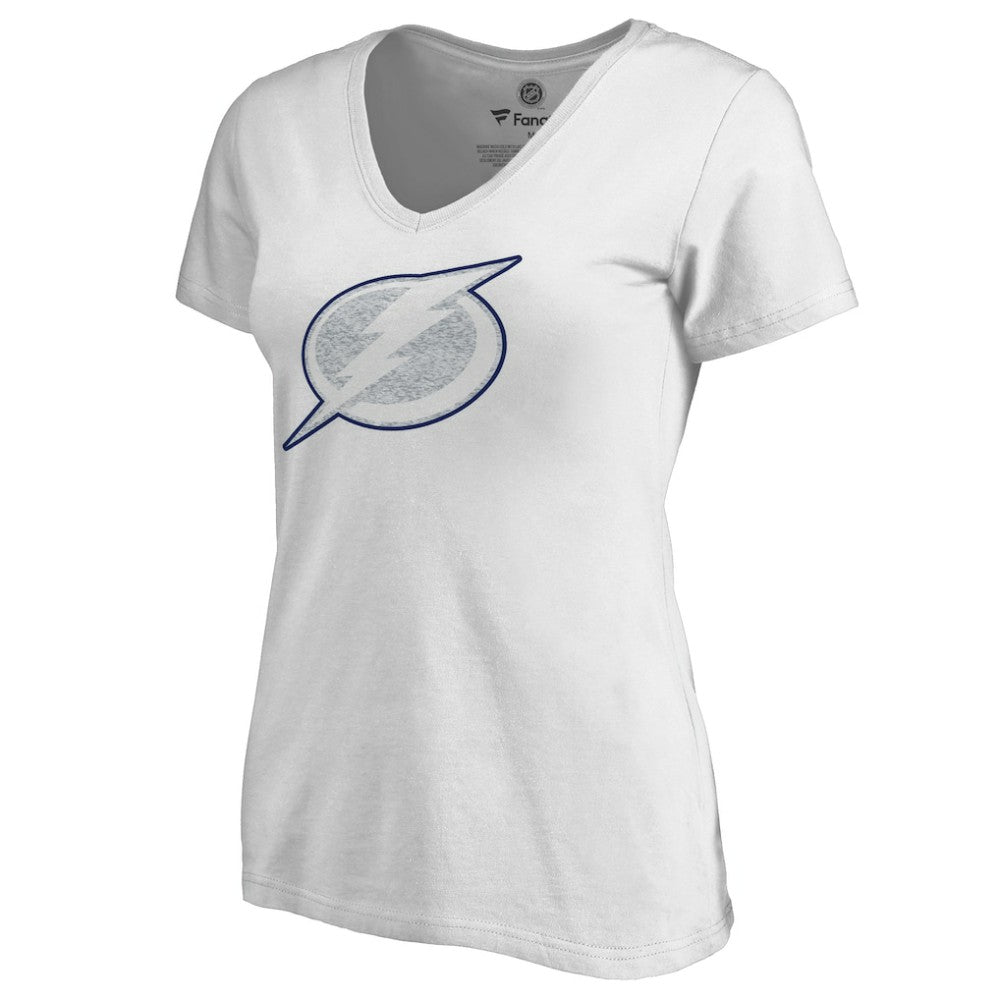 Tampa Bay Lightning - Women's Whiteout V-Neck T-Shirt White