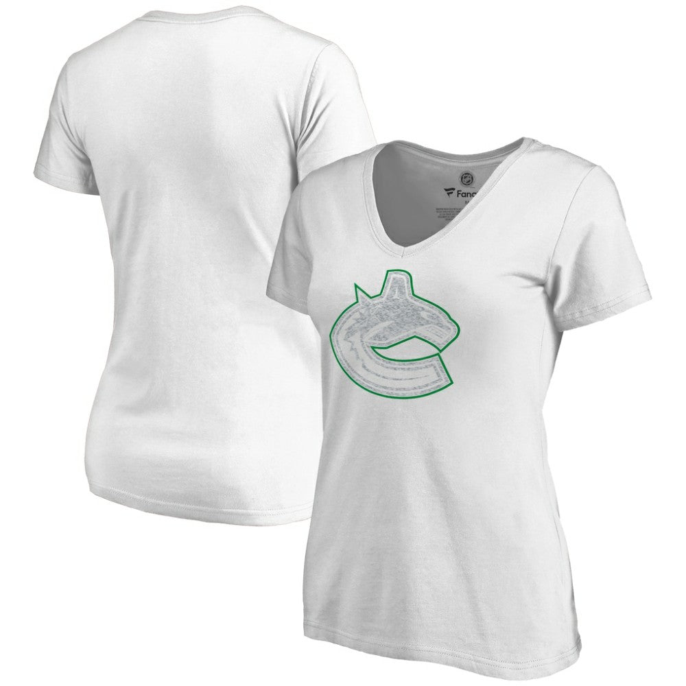 Vancouver Canucks - Women's Whiteout V-Neck T-Shirt White