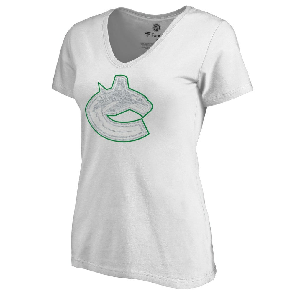 Vancouver Canucks - Women's Whiteout V-Neck T-Shirt White