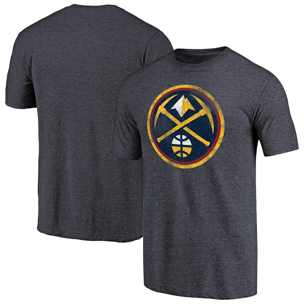 NBA - Denver Nuggets Distressed Team Logo Tri-Blend T-Shirt - Heather Navy