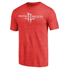 NBA - Houston Rockets Distressed Team Logo Tri-Blend T-Shirt - Heather Red