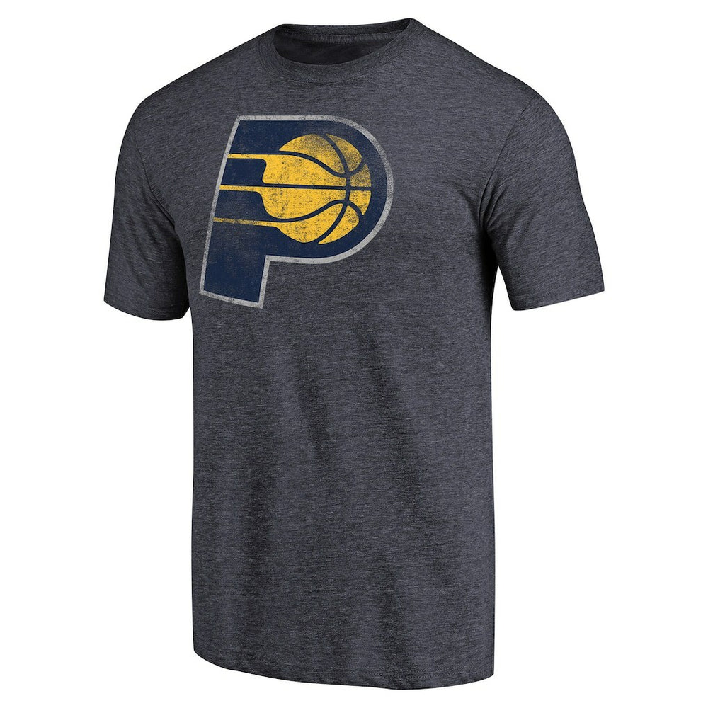 NBA - Indiana Pacers Distressed Team Logo Tri-Blend T-Shirt - Heather Navy