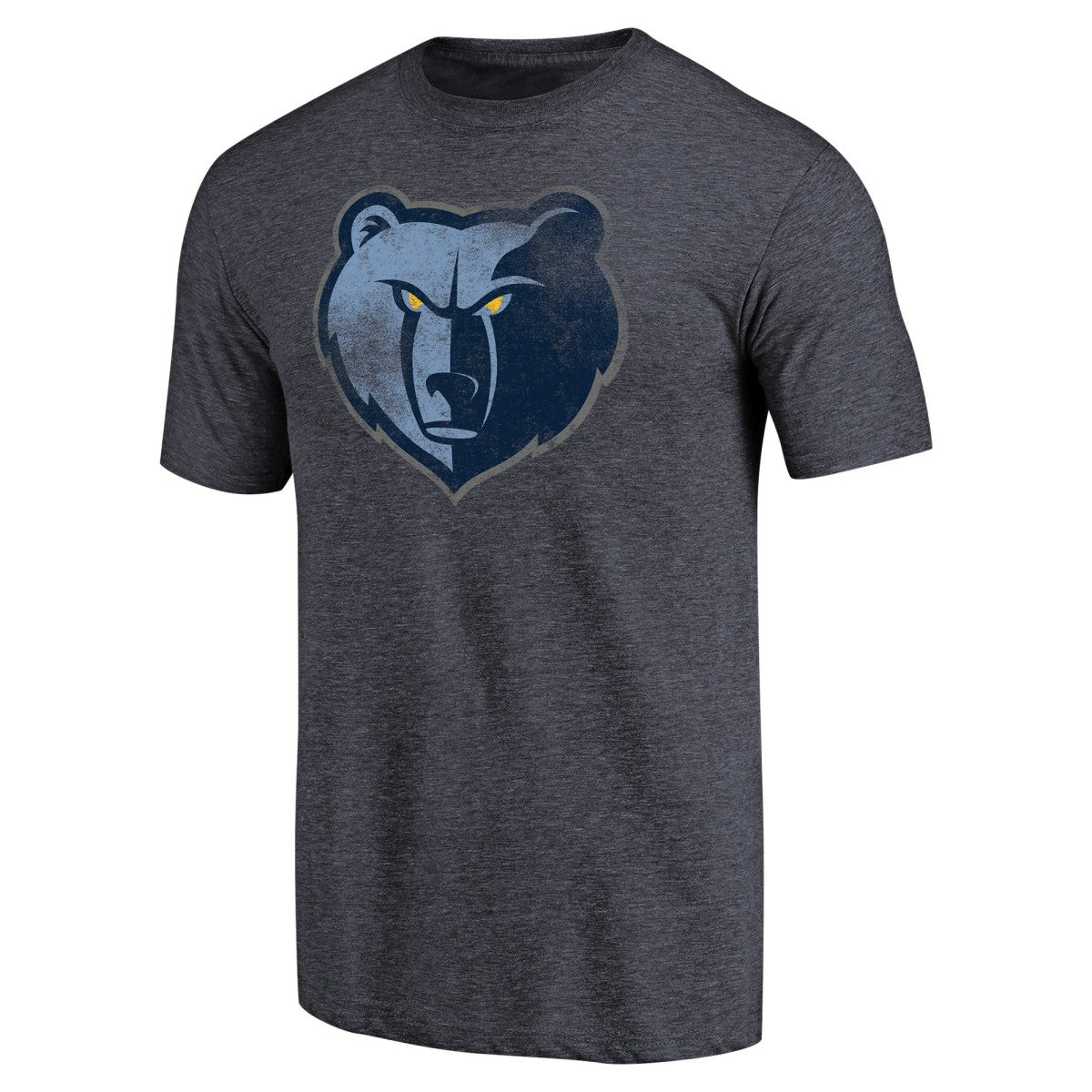 NBA - Memphis Grizzlies Distressed Team Logo Tri-Blend T-Shirt - Heather Navy