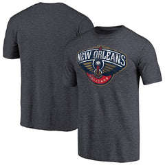 NBA - New Orleans Pelicans Distressed Team Logo Tri-Blend T-Shirt - Heather Navy