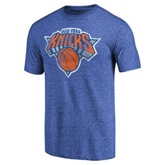 NBA - New York Knicks Distressed Team Logo Tri-Blend T-Shirt - Heather Royal