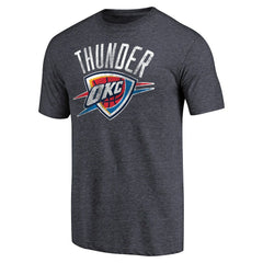 NBA - Oklahoma City Thunder Distressed Team Logo Tri-Blend T-Shirt - Heather Navy