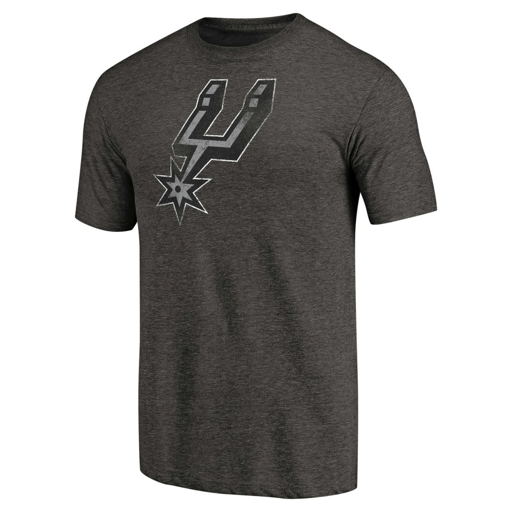 NBA - San Antonio Spurs Distressed Team Logo Tri-Blend T-Shirt - Heather Black