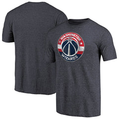 NBA - Washington Wizards Distressed Team Logo Tri-Blend T-Shirt - Heather Navy