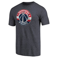 NBA - Washington Wizards Distressed Team Logo Tri-Blend T-Shirt - Heather Navy