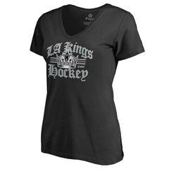 Los Angeles Kings - Women's Hometown Collection The Crown V-Neck T-Shirt Black