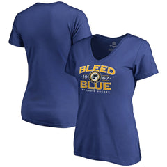 St. Louis Blues - Women's Hometown Collection Bleed Blue V-Neck T-Shirt Blue