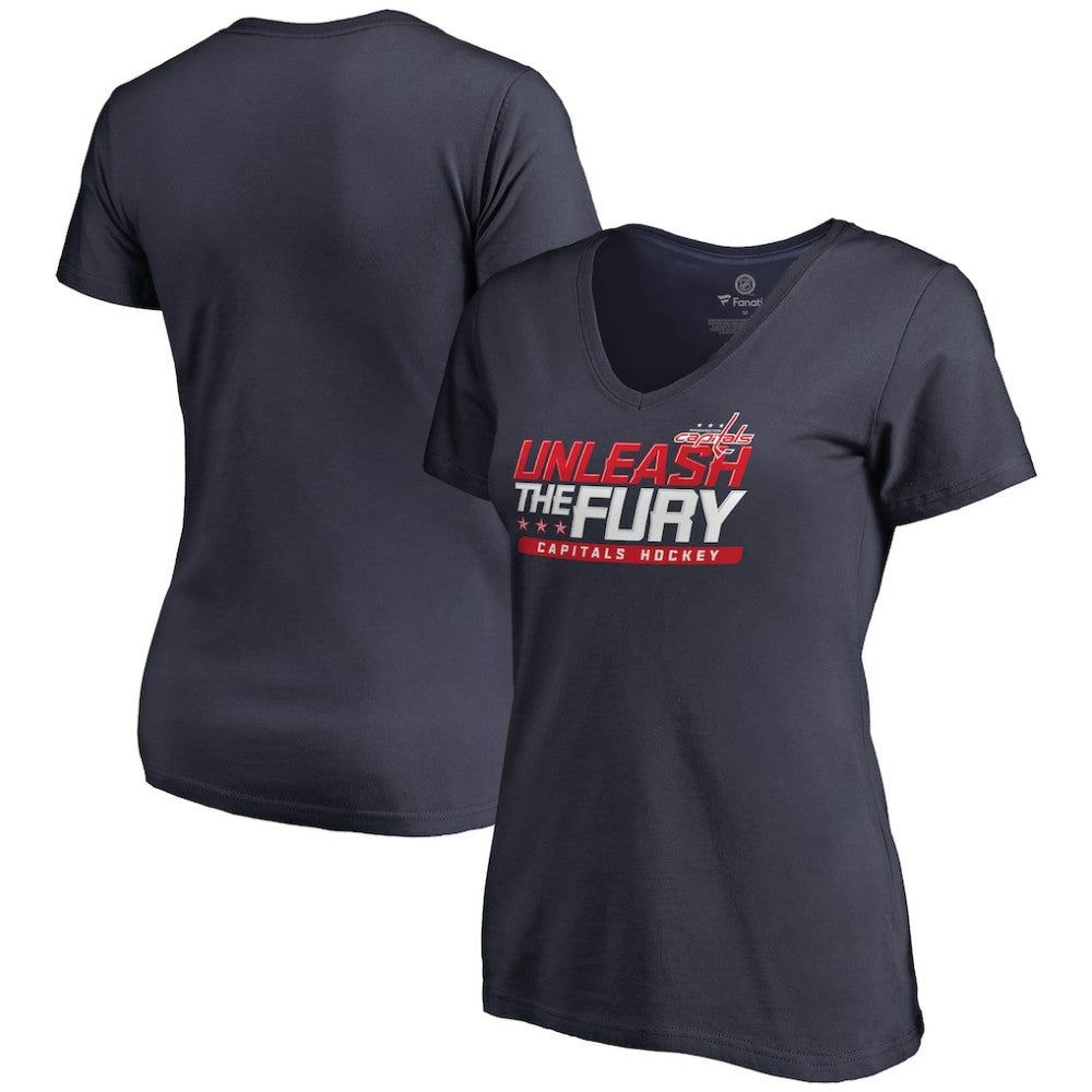 Washington Capitals Women's Hometown Collection The Fury V-Neck T-Shirt Navy