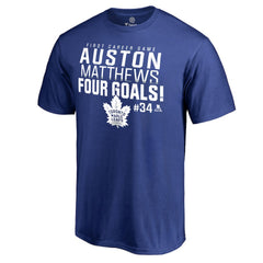 Auston Matthews Toronto Maple Leafs - Four Goals T-Shirt Royal