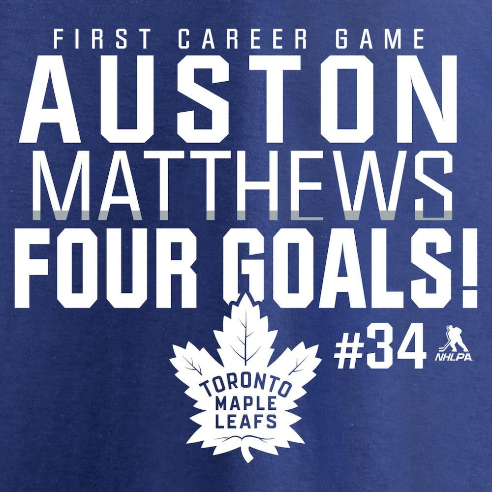 Auston Matthews Toronto Maple Leafs - Four Goals T-Shirt Royal