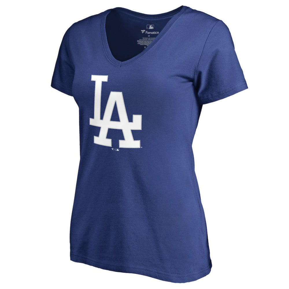 Clayton Kershaw Los Angeles Dodgers Women's Backer Name & Number V-Neck T-Shirt On Sale