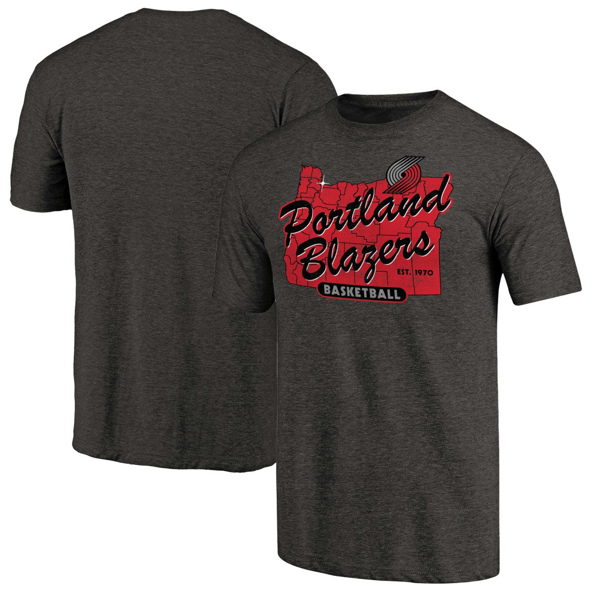 NBA - Portland Trail Blazers Hometown Collection Old Town 2 Tri-Blend T-Shirt - Black