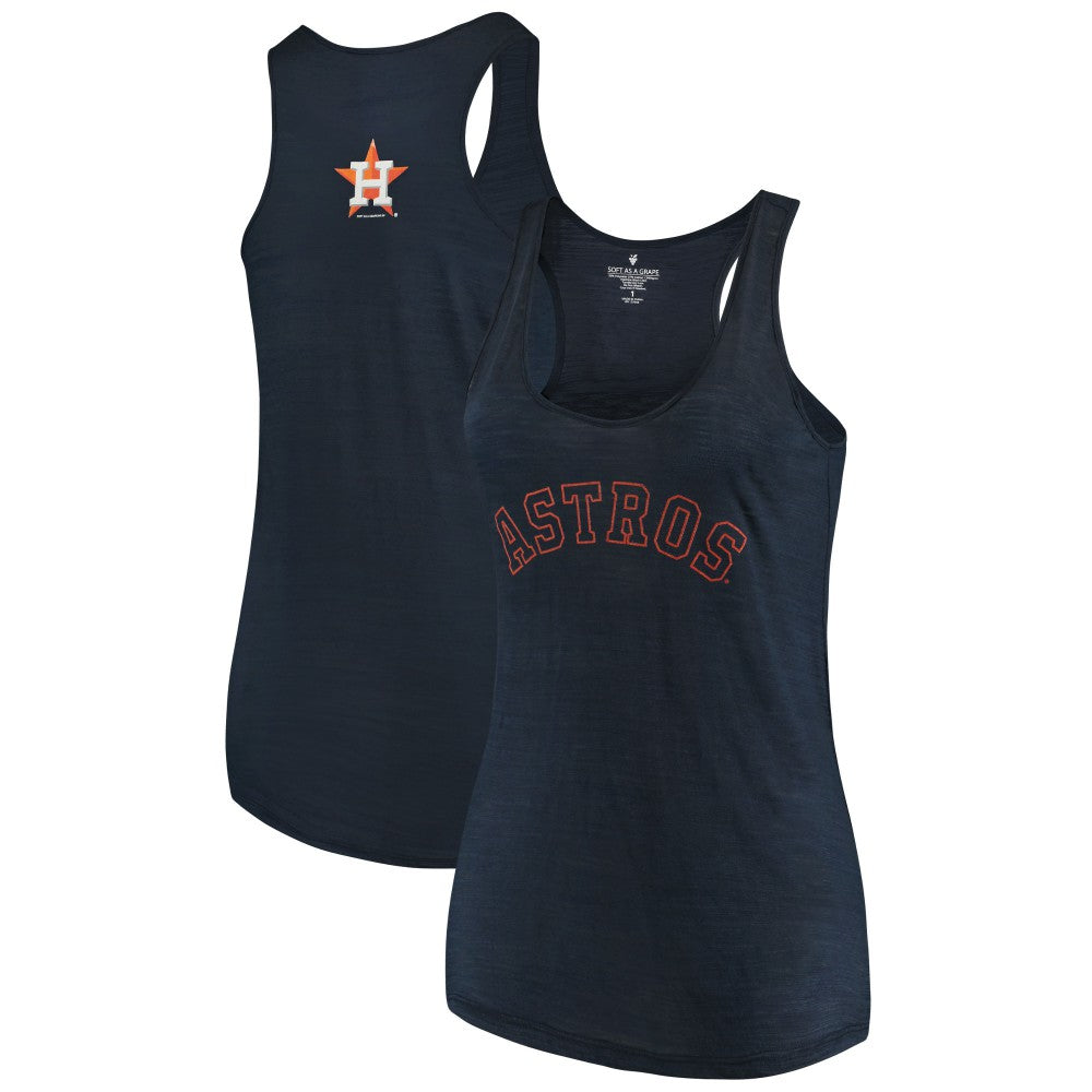 Houston Astros Soft as a Grape Women's Plus Size Swing for the Fences Racerback Tank Top discount