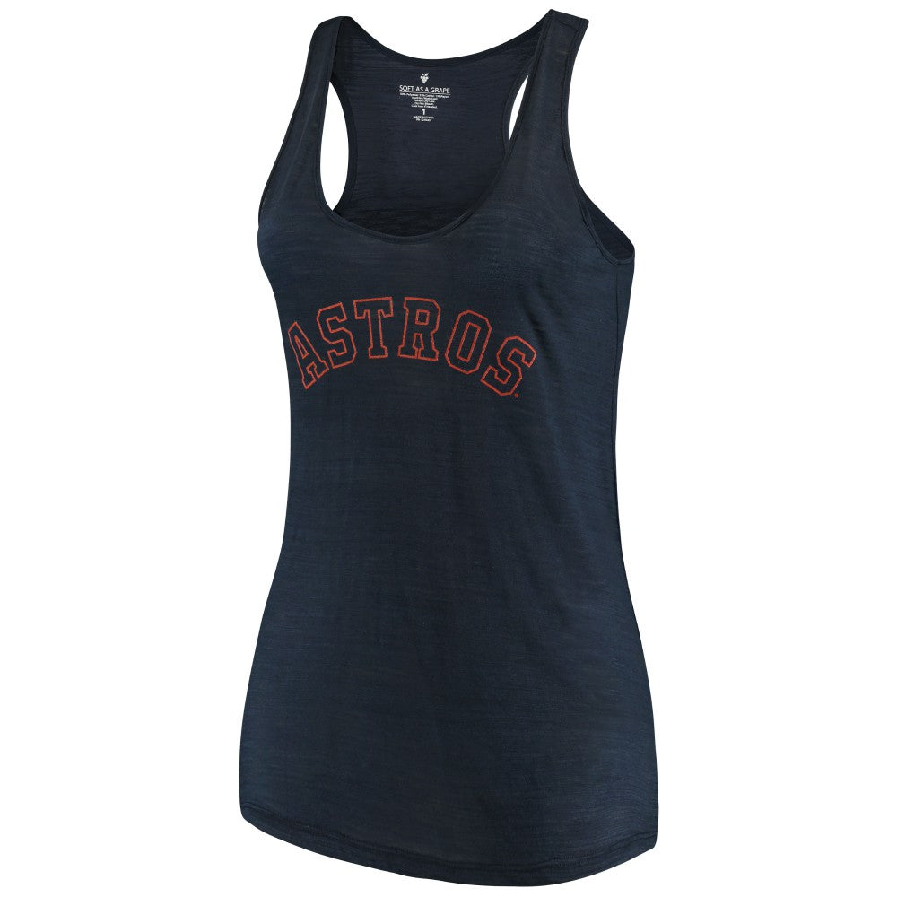 Houston Astros Soft as a Grape Women's Plus Size Swing for the Fences Racerback Tank Top discount