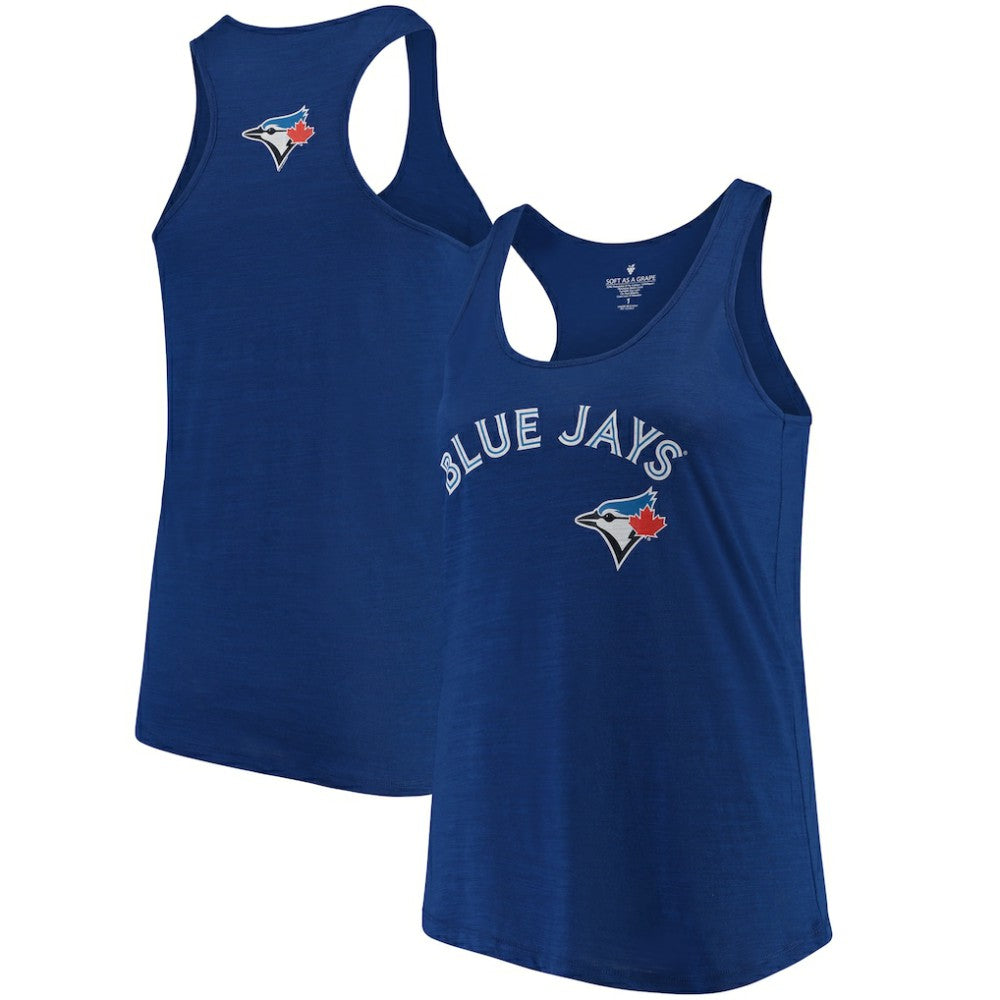 Toronto Blue Jays Soft as a Grape Women's Plus Size Swing for the Fences Racerback Tank Top On Sale
