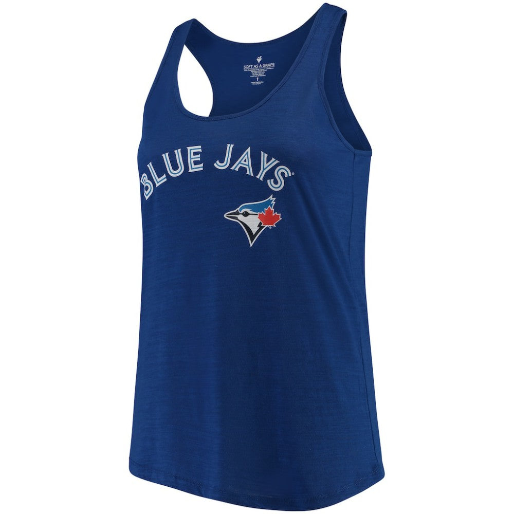 Toronto Blue Jays Soft as a Grape Women's Plus Size Swing for the Fences Racerback Tank Top On Sale